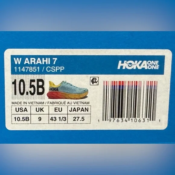 Hoka Athletic Shoes in Blue, Yellow, and Pink - Picture 8 of 8